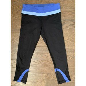 LULULEMON RUN INSPIRE CROP PANT black/rocksteady/clear sky RUNNING DANCE sz 6